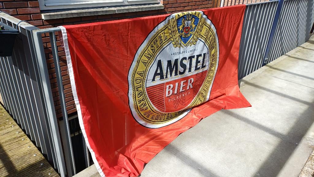 Amstel vlag 1.50 x 2.15 m, Ophalen of Verzenden, Zo goed als nieuw, Overige typen, Amstel