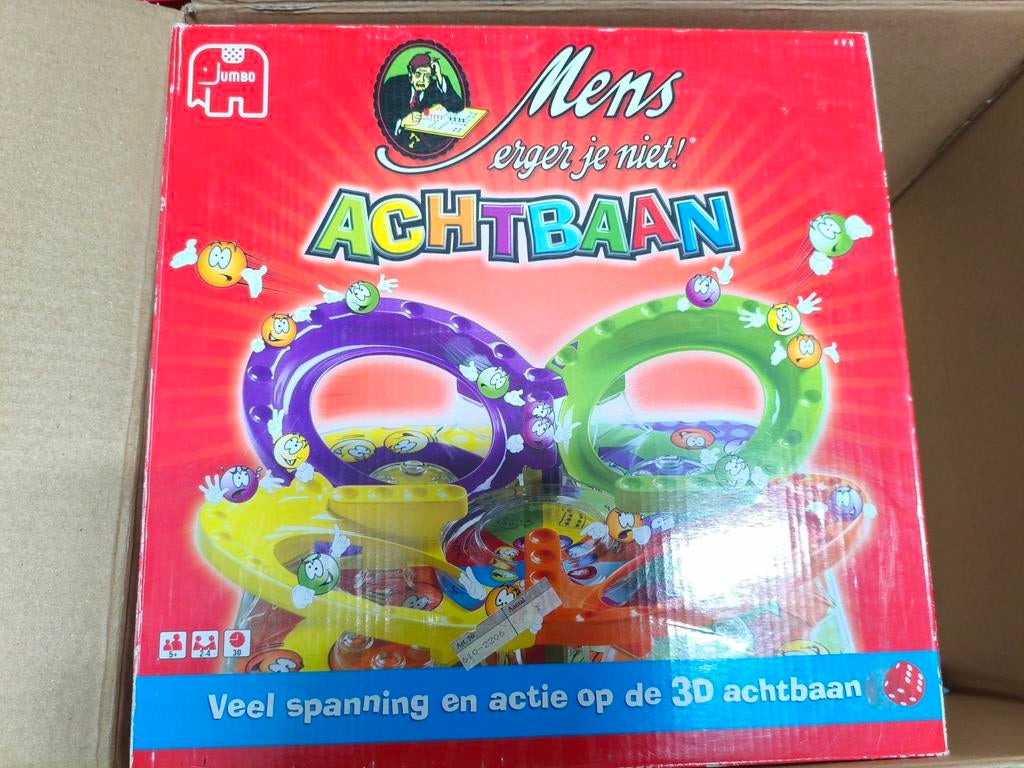 MENS ERGER JE NIET! ACHTBAAN - Jumbo Bordspel, Drie of vier spelers, Ophalen of Verzenden, Gebruikt, Jumbo