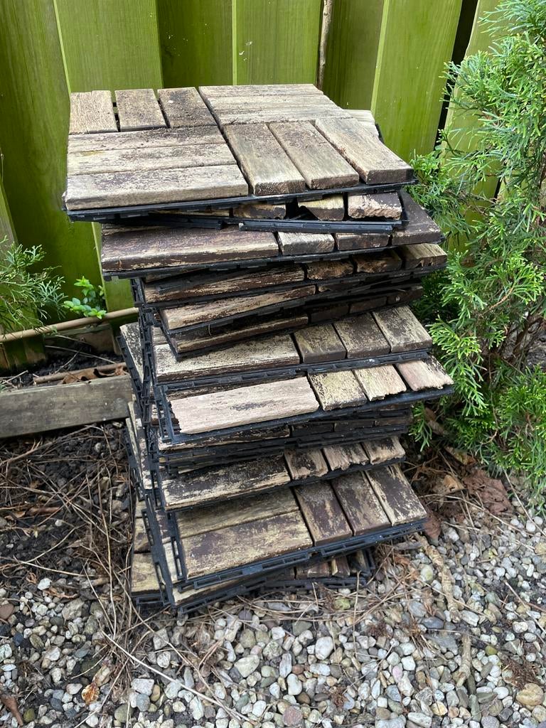 Houten tegels voor terras of balkon, Ophalen of Verzenden, Gebruikt, Hout