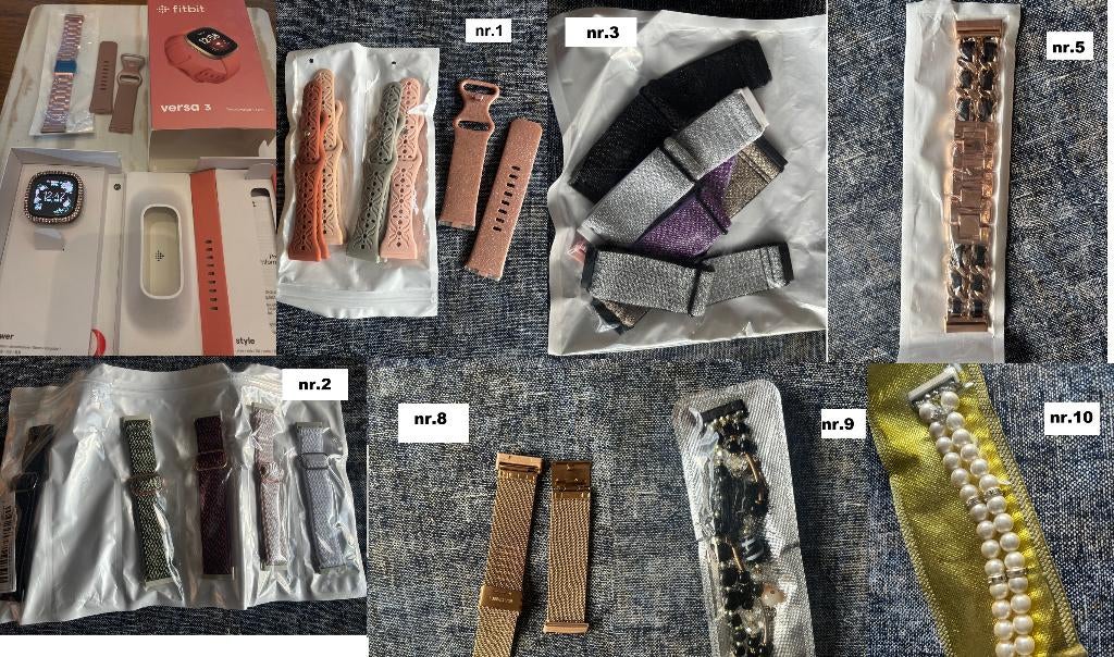 Fitbit Versa 3 roze groot pakket. veel nieuw bandjes, FitBit, Verzenden, Conditie, Zo goed als nieuw