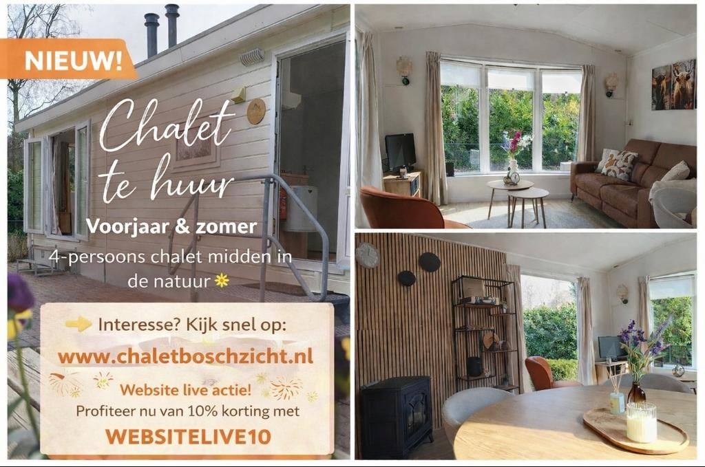 Chalet te huur in Spier (Drenthe)4 personen., Vakantie, Campings