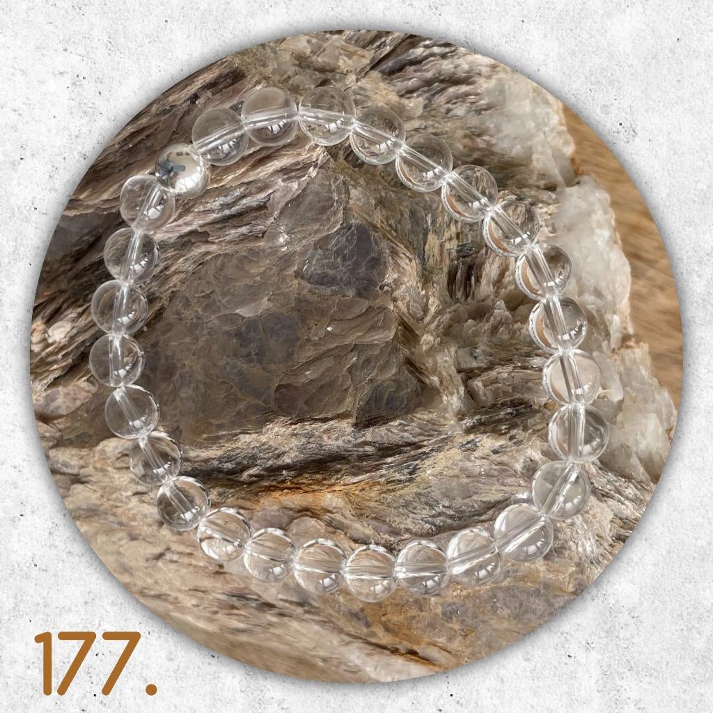 🦋MJB Armband nr: 177 Bergkristal halfedelsteen 19 cm, Overige materialen, Wit, Nieuw, Ophalen of Verzenden