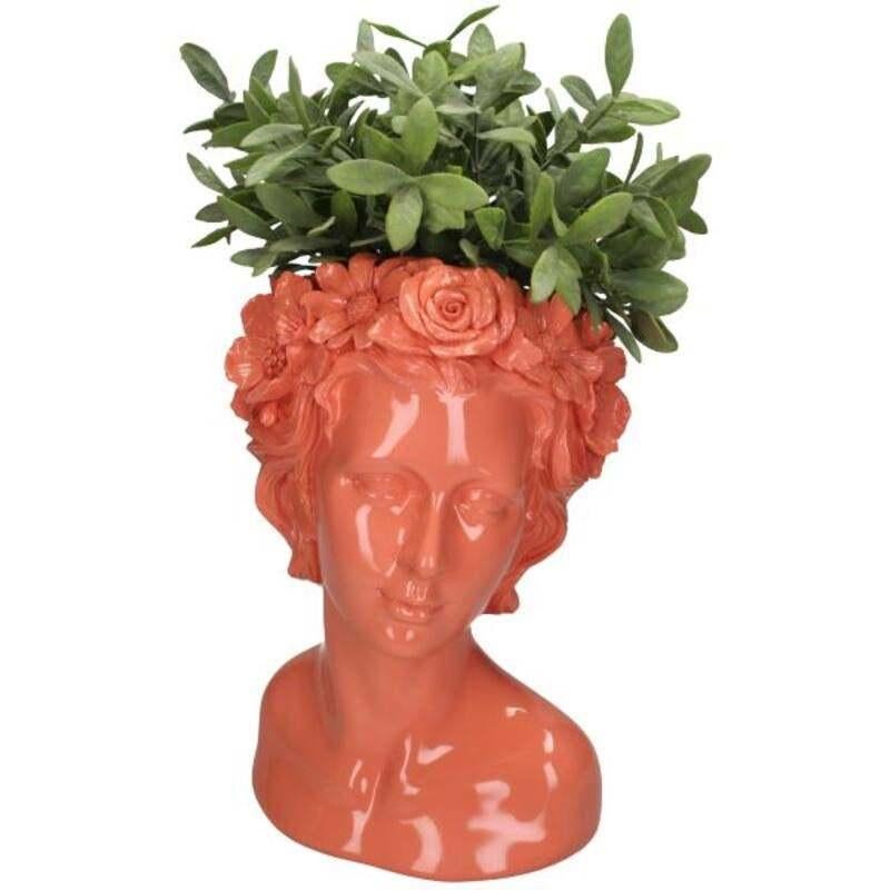 NIEUW !!!! Vaas Dameshoofd met bloemen Koraal Kersten BV H29, Ophalen, Overige materialen, X, Overige vormen