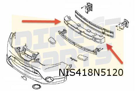 Nissan Qashqai (1/14-6/17) (J11E) demping dwarsbalk boven Or, -, -, Nieuw, Bumper