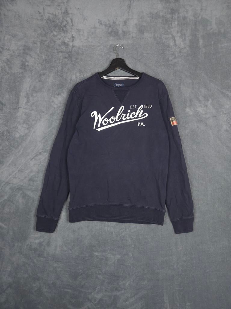 Woolrich Trui Crewneck M Donkerblauw Sweater, ., Ophalen of Verzenden, Zo goed als nieuw, .