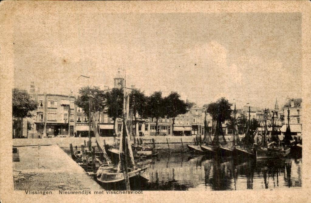 Vlissingen - Nieuwendijk - visschersvloot, Ophalen of Verzenden, 1920 tot 1940, Gelopen, Zeeland