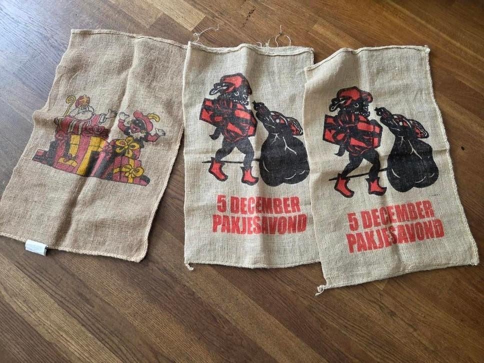 Sinterklaas jute zakken, Diversen, Sinterklaas, Ophalen of Verzenden, Gebruikt