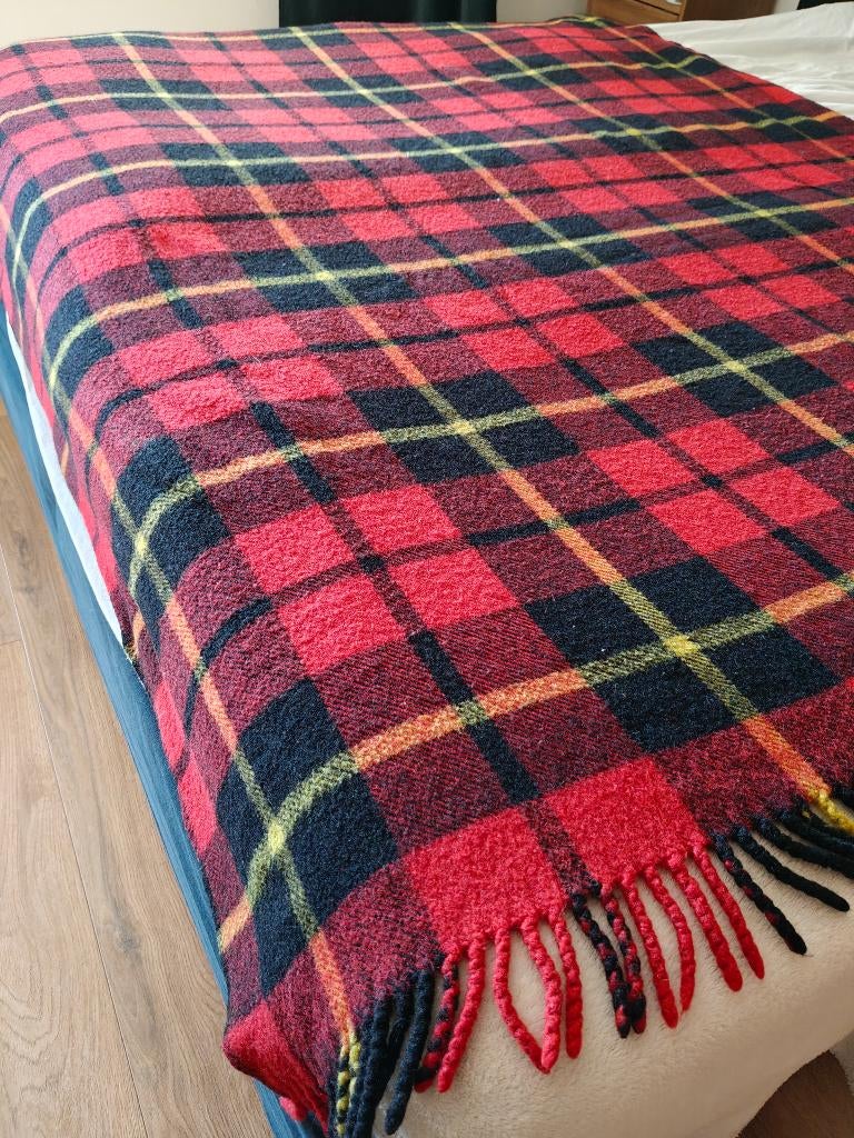 Geruite wollen deken 140 x 170, Ophalen of Verzenden, Zo goed als nieuw