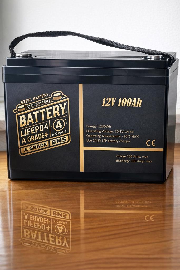 movers lifepo4 lithium Accu 12 Volt 100Ah  met Bluetooth, Ophalen of Verzenden, Nieuw