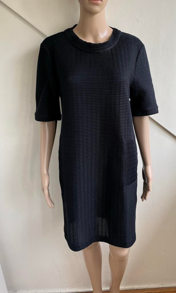 Humanoid jurk maat M donkerblauw motief gestreept, Maat 38/40 (M), Blauw, Ophalen of Verzenden, Zo goed als nieuw