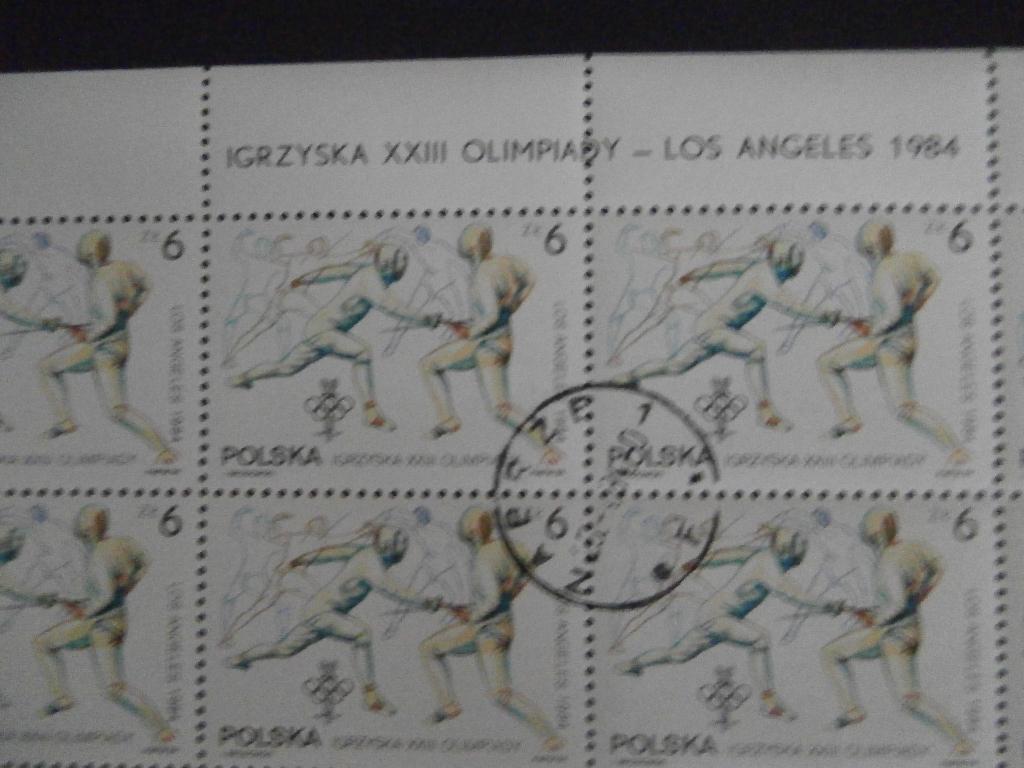 POLEN 1984; CPL VEL (30) O.S. SCHERMEN, Verzenden, Gestempeld, Sport