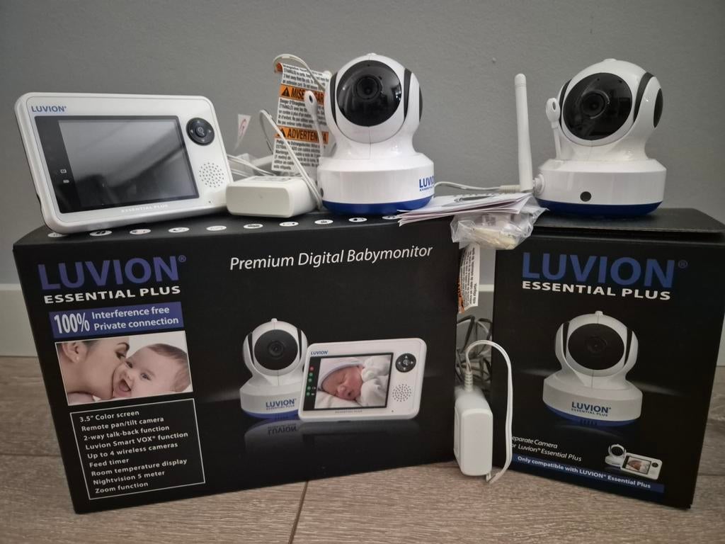 Luvion Essential Plus babyfoon met 2 camera's, Ophalen, Gebruikt, 100 tot 250 meter, Camera