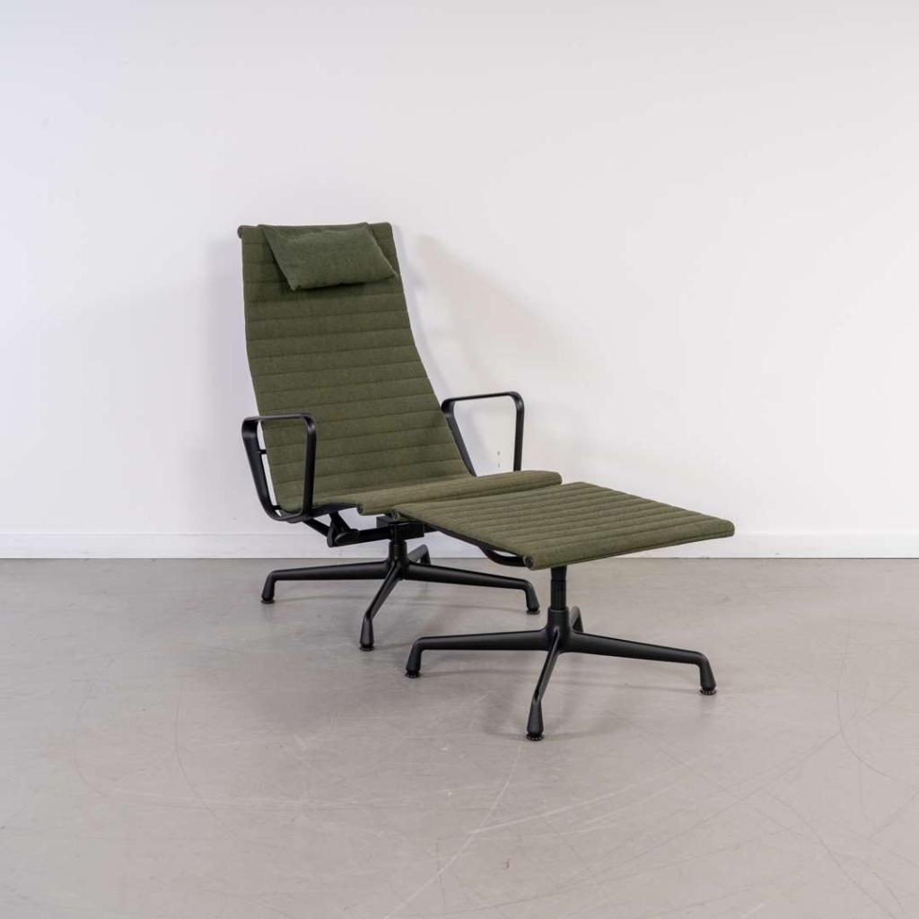 2x Vitra Eames EA 124 + EA 125 Set Groen Hopsak - Zwart, Niet ingevuld, Niet ingevuld, 75 tot 100 cm, Ophalen of Verzenden