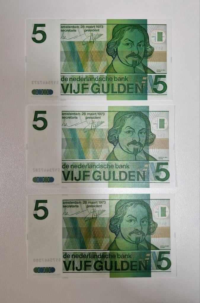 5 Gulden Biljetten | 1973 | UNC, Verzenden, 5 gulden