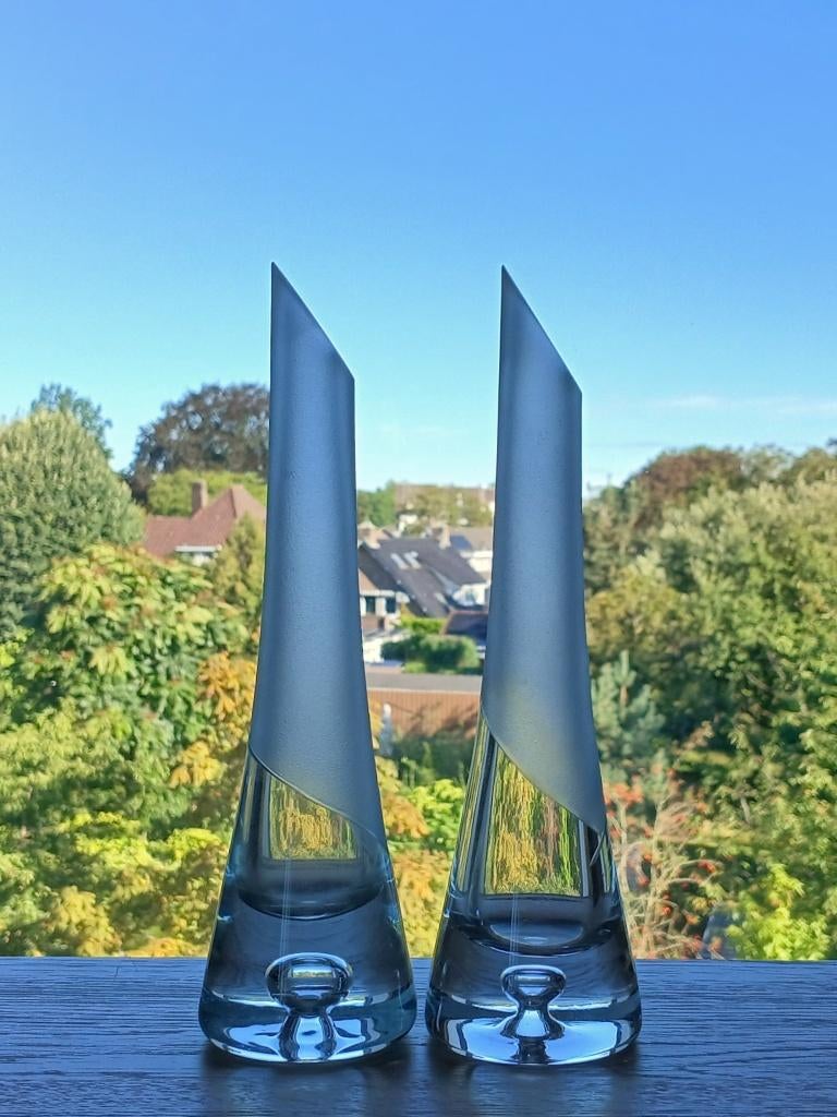 Vaas Solifleur (2x) Bonny Krosno Kristal, Antiek en Kunst, Antiek | Glas en Kristal, Ophalen of Verzenden