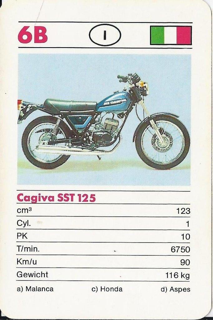 F257 motorkaartje 6b cagiva sst 125, Ophalen of Verzenden, Zo goed als nieuw, Motoren