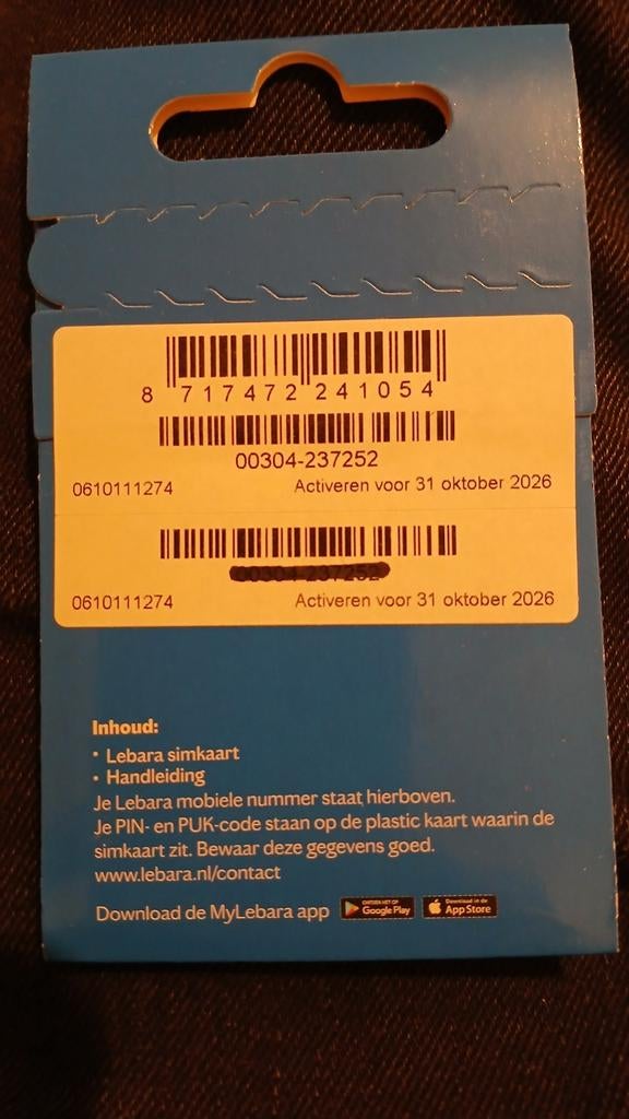 Lebara Simkaart 06.10.11.12.74 top nummer Gratis Verzending!, Verzenden, Nieuw, Overige providers, Simkaart