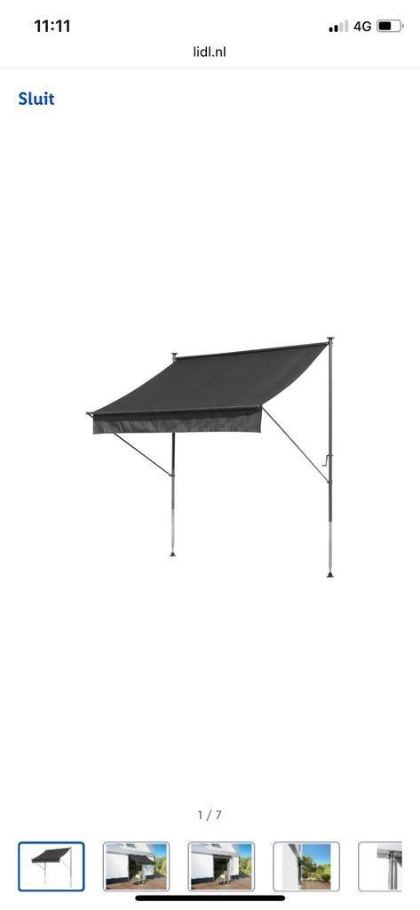 Klemluifel 200 x 150, NIEUW in doos kleur antraciet €35,-, Ophalen, Nieuw, Uitvalscherm