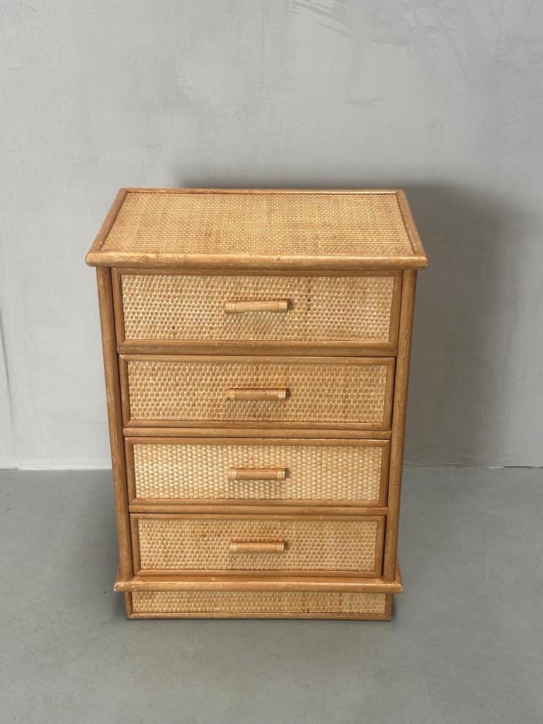 Vintage Jaren '70 Rotan Ladenkast - Bohemian Stijl, Overige materialen, Minder dan 50 cm, Gebruikt, Ophalen of Verzenden