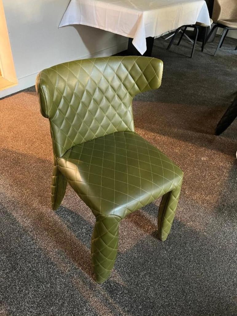 Moooi Monster Armchair olijfgroen leder Marcel Wanders (25x), Ophalen, Gebruikt, Overige kleuren, Leer