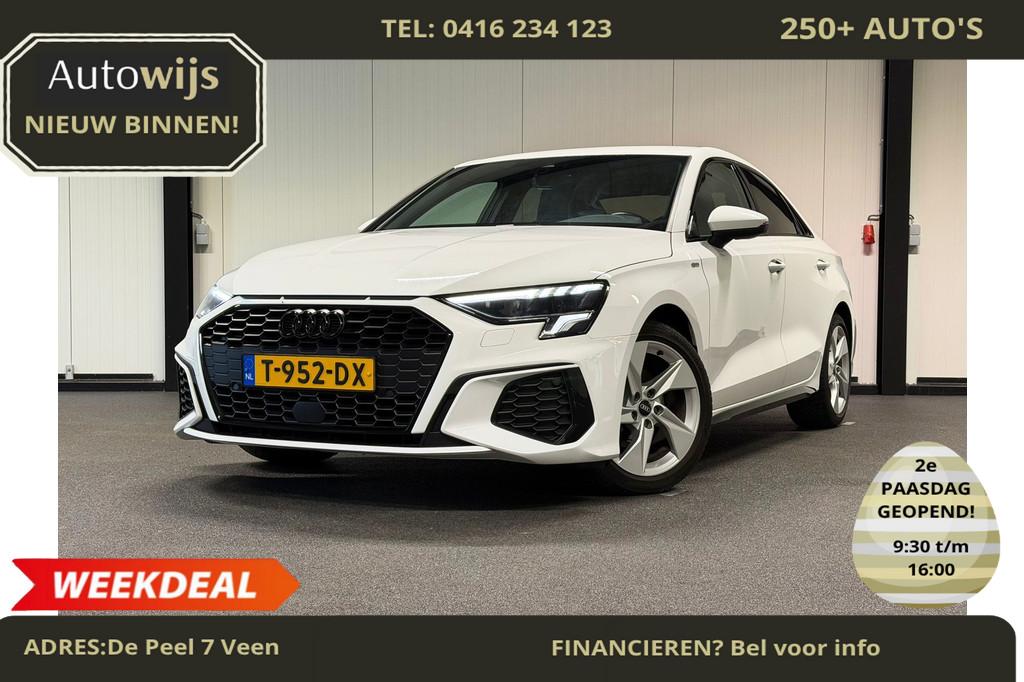 Audi A3 Limousine 30 TFSI S edition|3x S-LINE|CAMERA|LED|CAR, Auto's, Leder en Stof, Wit, Origineel Nederlands, Bedrijf
