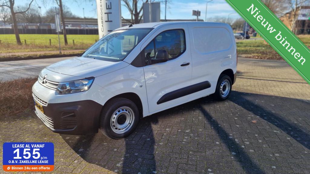 Citroen Berlingo bestel 1.2 PureTech Club/airco, Auto's, Bestelauto's, Voorwielaandrijving, Stof, Gebruikt, Wit