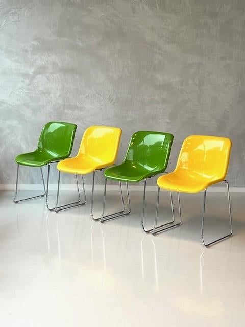 Artifort Spirit stoelen 13x vintage geel groen prijs p/stuk, Gebruikt, Overige kleuren, NL, Artifort