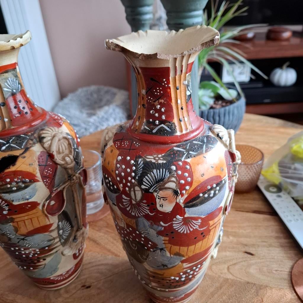 Satsuma Vazen - Decoratief met Gebreken, Antiek en Kunst, Ophalen of Verzenden