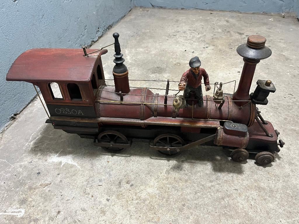 Vintage Wooden Model Train, Ophalen, Gebruikt