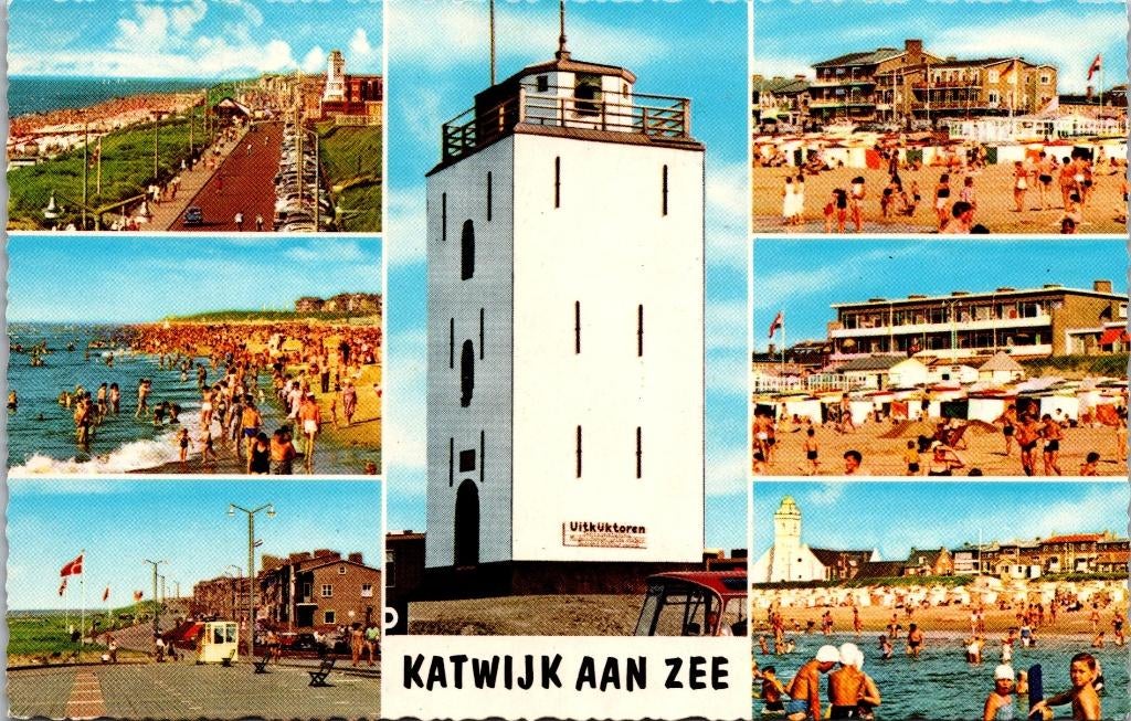 Groeten uit Katwijk aan Zee - 4 ansichtkaarten, Verzamelen, Ansichtkaarten | Nederland, Verzenden, 1980 tot heden, Gelopen, Zuid-Holland