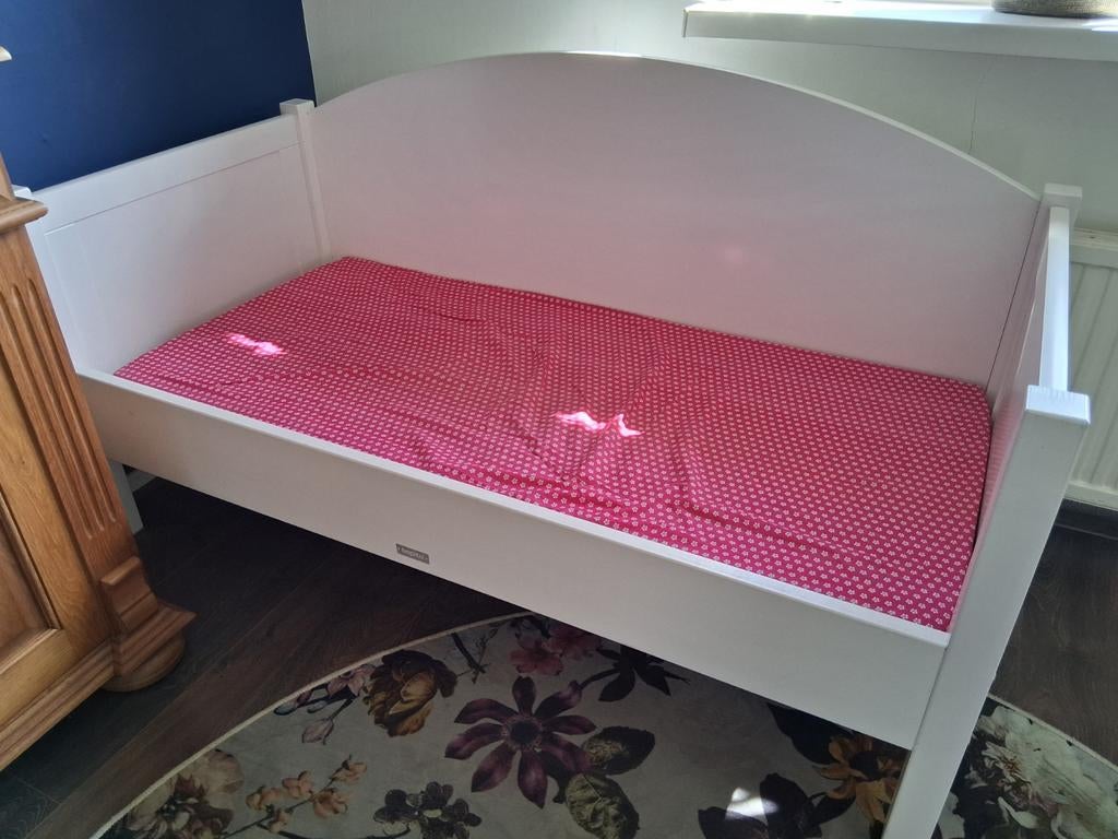 Bopita kinderbedje wit met lattenbodem, Ophalen, Gebruikt, 70 tot 85 cm, 140 tot 160 cm