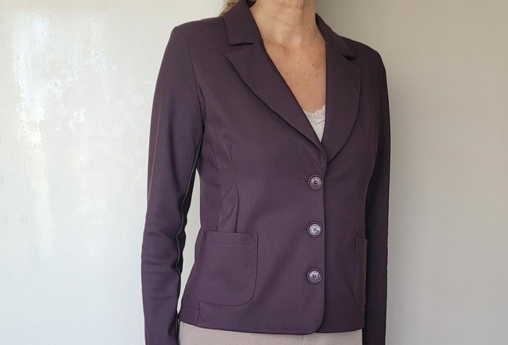 Studio Anneloes Suzy Bonded blazer S Aubergine Donkerbruin, Studio Anneloes, Bruin, Ophalen of Verzenden, Zo goed als nieuw