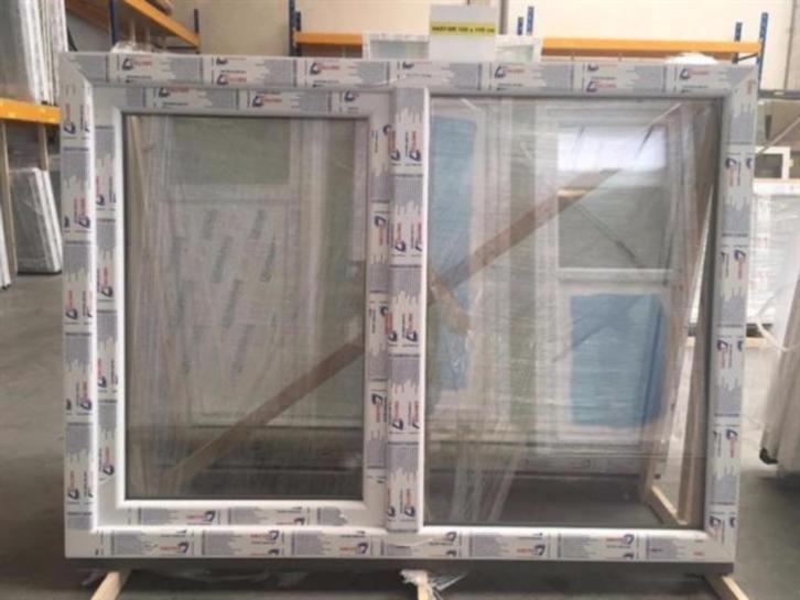 Kunststof kozijn vast-draaikiep 150b x 110h cm wit RAL 9016, Kunststof, Raamkozijn, Niet ingevuld, Nieuw