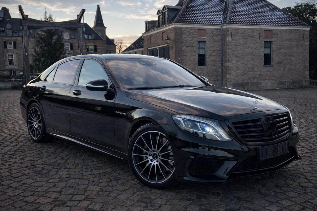 MERCEDES BENZ S 63 AMG LANG 585PK ZWART 5.5 V8 BITURBO FULL, Auto's, Mercedes-Benz, Automaat, Zwart, Leder, Bedrijf