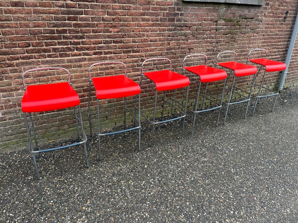 Set van 6 centomila magis james irvine barkrukken, Ophalen, Met voetsteun, 90 cm of meer, Metaal