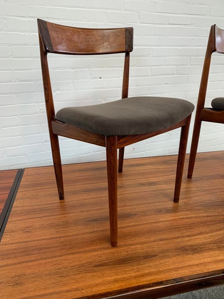 Vier Henry Rosengren Hansen Deense palissanderhouten stoelen, Ophalen of Verzenden, Gebruikt, Bruin, Vier