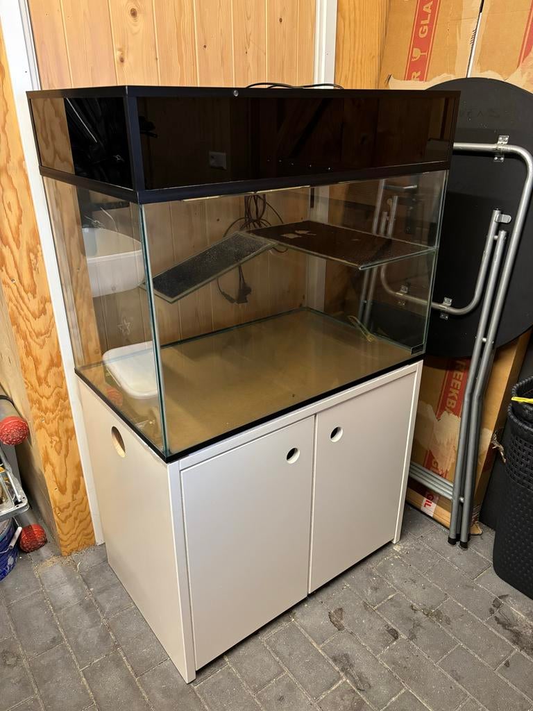 Schildpadden aquarium 80x50x50 inclusief kast en pomp, Ophalen, Leeg aquarium, Superfish, Gebruikt