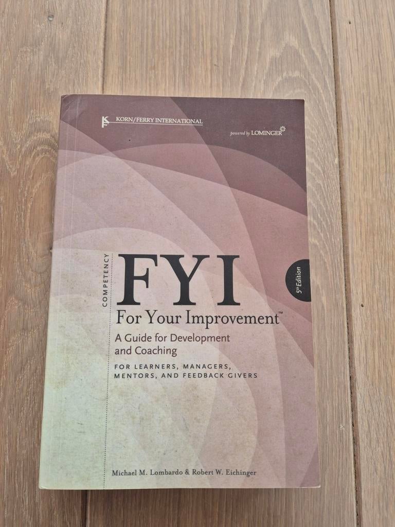 FYI For your Improvement, Boeken, Ophalen of Verzenden, Zo goed als nieuw, Management