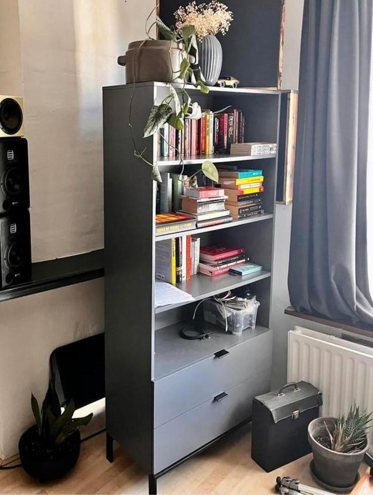 Made com - Marcell boekenkast/ladekast, Ophalen, Met plank(en), Modern, Scandinavisch, 50 tot 100 cm