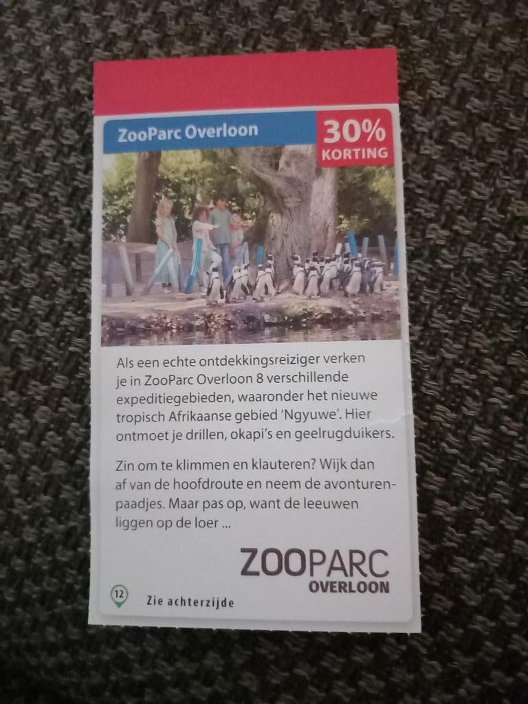 30% korting bij ZooParc Overloon, Drie personen of meer, Kortingsbon