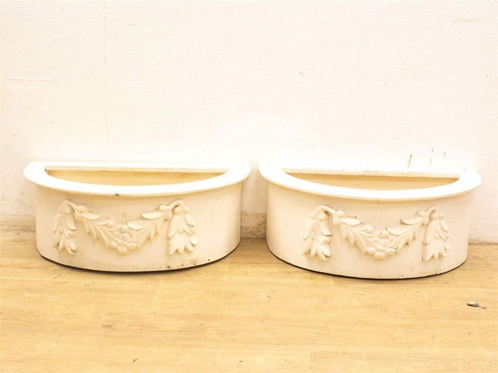 2 plastic bloembakken 24005, Kunststof, Gebruikt, Minder dan 30 cm, Rond