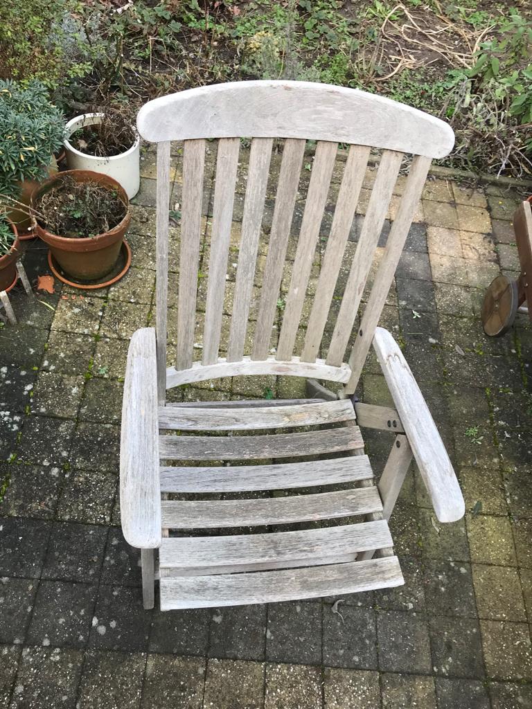 Vier X Hartman tuinstoel, Ophalen, Gebruikt, Hout, Inklapbaar