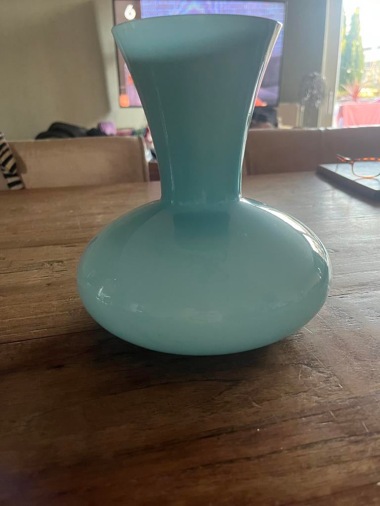 Empoli vaas, Blauw, Ophalen of Verzenden, Minder dan 50 cm, Glas