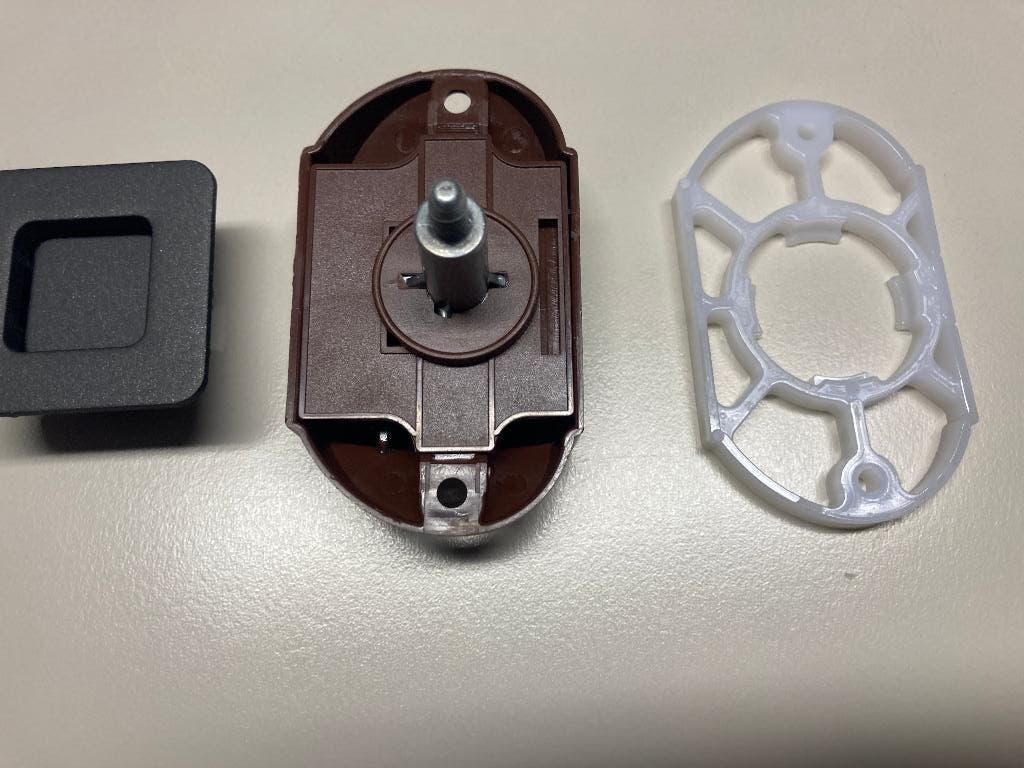 Push Lock - meubelslot bruin, druk knop donkergrijs/ mat, Caravans en Kamperen, Ophalen, Nieuw