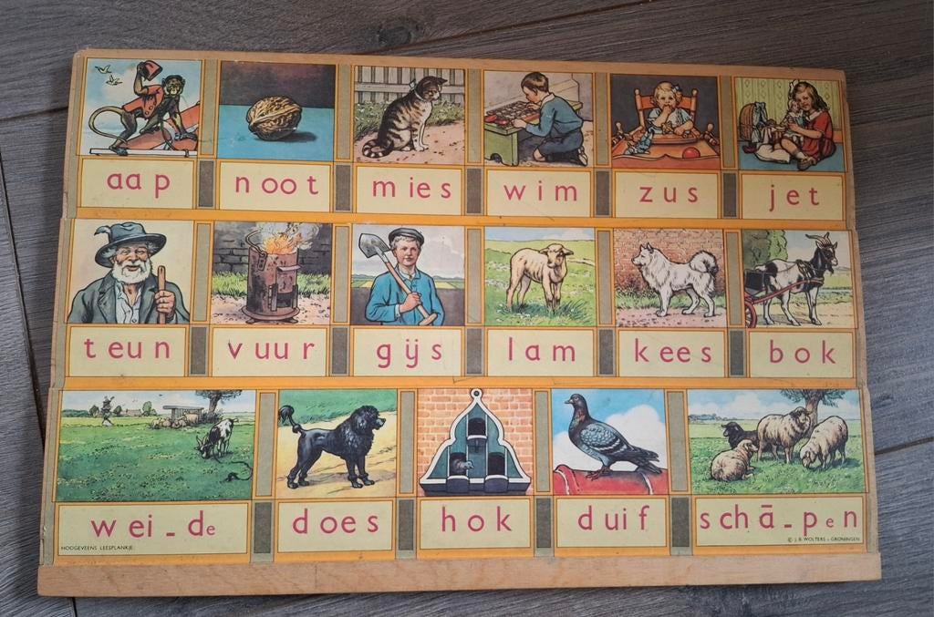 Vintage Hoogeveens Leesplankje - Aap Noot Mies, Ophalen of Verzenden, Gebruikt