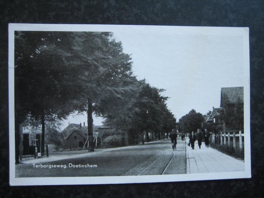 DOETINCHEM  Terborgscheweg tram buigt af naar Melkweg, Ophalen of Verzenden, 1940 tot 1960, Gelderland
