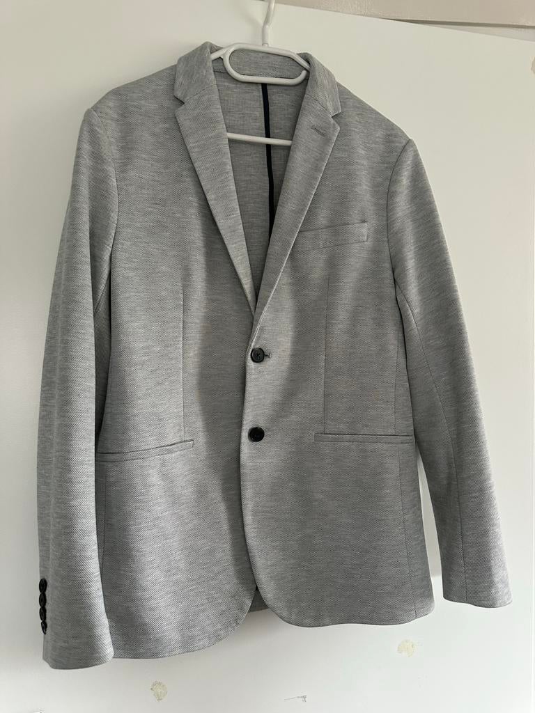 Zara Heren Blazer Grijs Maat L - Nieuw, Kleding | Heren, Kostuums en Colberts, Verzenden, Zo goed als nieuw, Maat 52/54 (L), Grijs