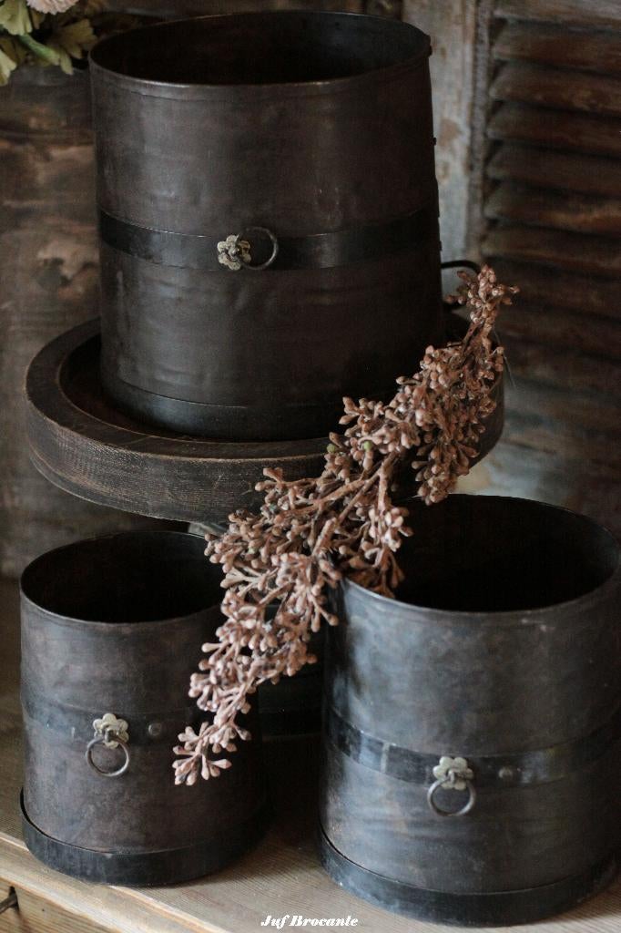 Onwijs toffe potten / emmer met ring, Www.jufbrocante.nl, Www.jufbrocante.nl, Nieuw, Ophalen of Verzenden