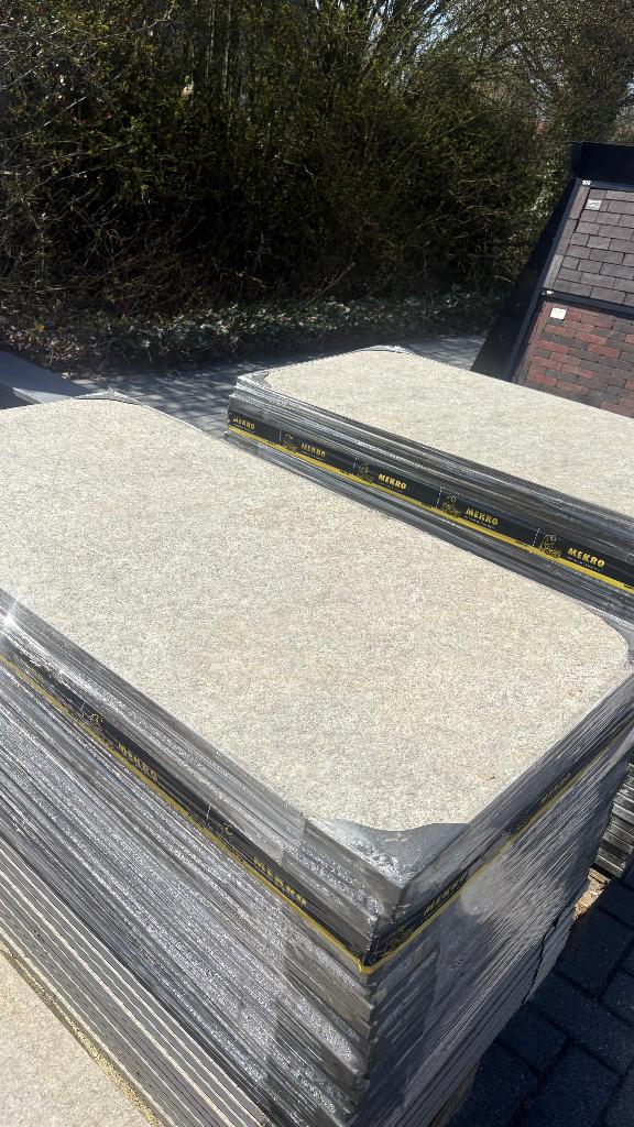 keramische tuintegel 120x60x2 grijs 54m2, Keramiek, Nieuw, Ophalen of Verzenden, 10 m² of meer