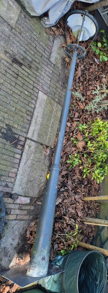 Antieke Amsterdamse lantaarnpaal, Tuin en Terras, Buitenverlichting, Ophalen, Gebruikt, Staande lamp, Netvoeding
